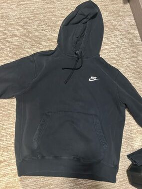 Nike Black Hoodie with White Swoosh Logo